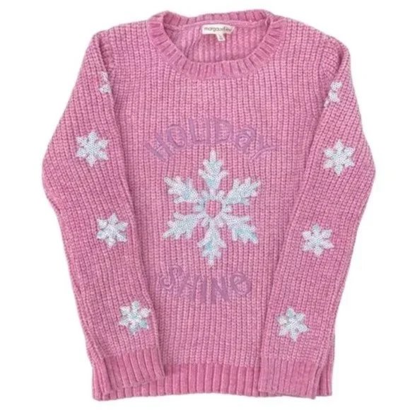 Marguax & Lexi Kid's Holiday Shine Sequin Snowflake Christmas Sweater NWT Sz L - Picture 10 of 10